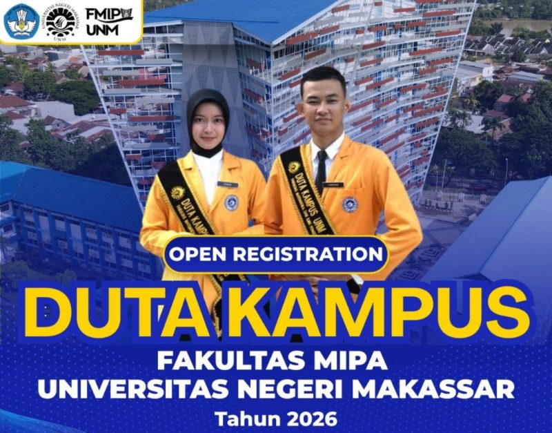 Poster Open Registration Duta Kampus FMIPA UNM Tahun 2026, (Foto: Ist.)