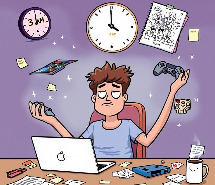 Ilustrasi Mahasiswa Terjebak Gaya Hidup Sedentary, (Foto: Int.)