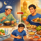 Ilustrasi perubahan pola makan dari puasa ke Lebaran
