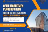 Pamflet Open Recruitment HEMI, (Foto: Ist.)