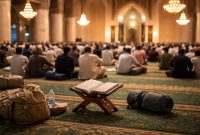 Ilustrasi Jamaah sedang I'tikaf di Masjid, (Foto: Ai.)