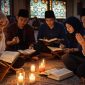 Ilustrasi Mahasiswa Yang Sedang Mengaji di 10 Malam Ramadan, (Foto: Ai.)