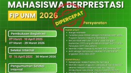 Pamflet Pemilihan Mahasiswa Berprestasi FIP UNM 2026, (Foto: Ist.)