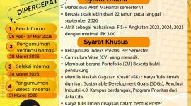 Potret Poster Pemilihan Mahasiswa Berprestasi FISH Tahun 2026, (Foto: Int.)