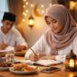 Potret Mahasiswa Belajar dengan Suasana Tenang Selama Bulan Ramadan,( Foto : AI)