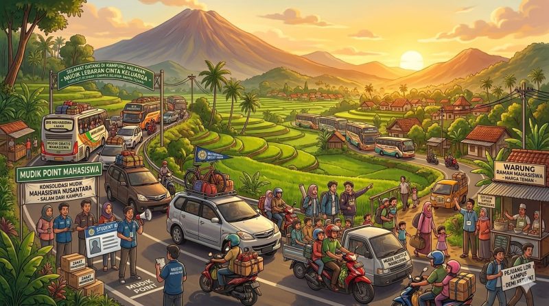 Ilustrasi Arus Mudik Mahasiswa Nusantara 2026, (Foto: Int.)