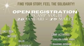 Pamflet Open Registration Litcamp Vol III Prasasti HMJ Bahasa Inggris, (Foto: Int.)