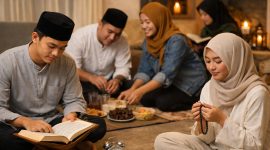 Potret Mahasiswa Memanfaatkan Waktu saat Ramadan, (Foto: AI.)
