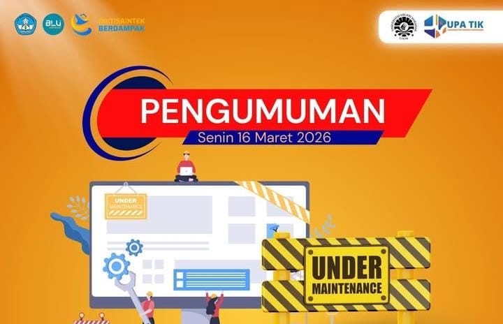 Pamflet Pengumuman Maintenance ICT UNM, (Foto: Int.)