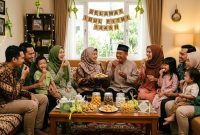 Ilustrasi Suasana Lebaran Bersama Keluarga, (Foto: Ai.)