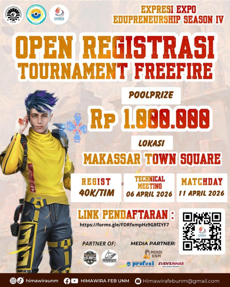 Pamflet Pendaftaran Tournament FreeFire Expresi Expo Edupreneurship Season IV, (Foto: Int.)