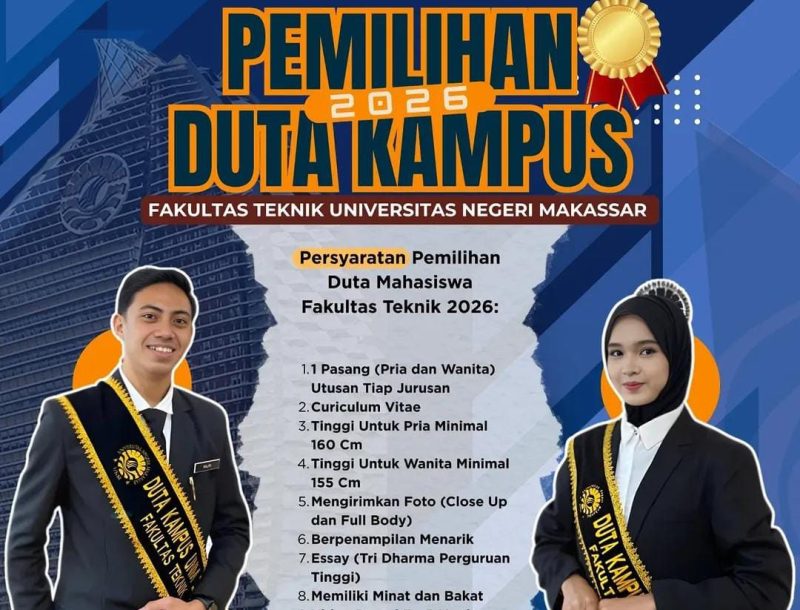 Pamflet Pemilihan Duta Kampus FT UNM 2026, (Foto: Int.)