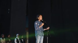 Potret Muhammad Ikra Selaku Ketua Himatep dalam Memberikan Sambutan pada Kegiatan Inaugurasi Teknologi Pendidikan Tahun 2026, (Foto: Dok. Profesi)