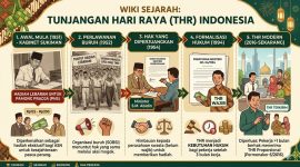 Ilutsrasi Timeline Sejarah Tunjangan Hari Raya, (Foto: Ai.)
