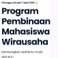 Tampilan Portal Program Pembinaan Mahasiswa Wirausaha, (Foto: Int.)