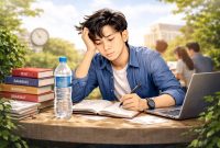 Ilustrasi Mahasiswa Rentan Dehidrasi di Tengah Kuliah Padat, (Foto: Int.)