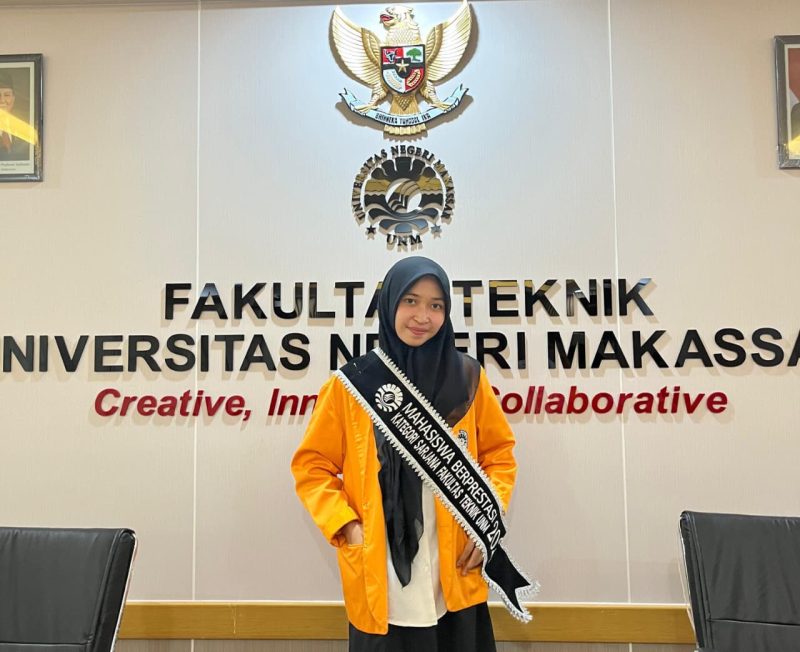 Potret Andi Rahmadani Azzarah, Mahasiswa Berprestasi Fakultas Teknik, (Foto: Ist.)