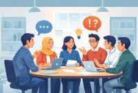 Ilustrasi Anggota Organisasi Berdiskusi dalam Rapat, (Foto: Ai.)