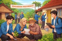 Ilustrasi Mahasiswa pada Kegiatan Pengabdian kepada Masyarakat, (Foto: Ai.)