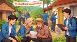 Ilustrasi Mahasiswa pada Kegiatan Pengabdian kepada Masyarakat, (Foto: Ai.)