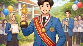 Ilustrasi Mahasiswa Berprestasi, (Foto: Ai.)