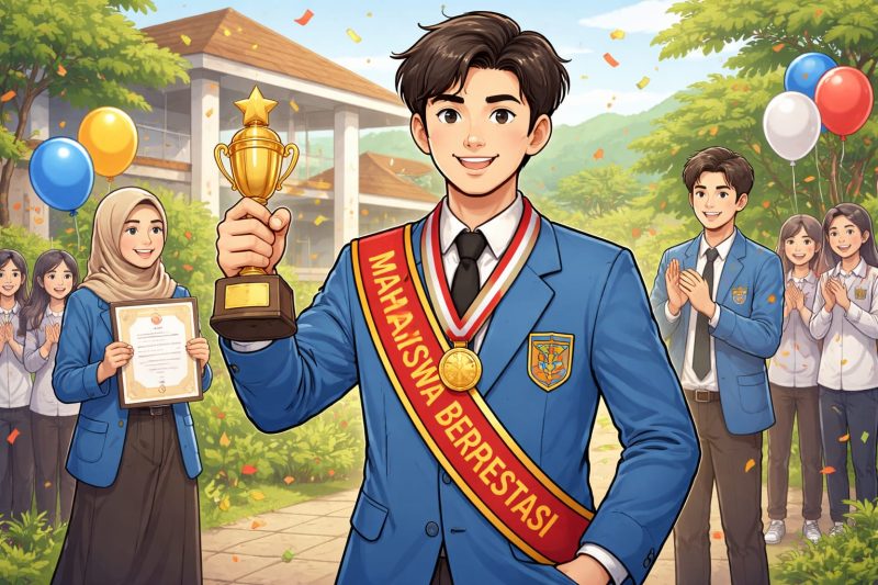 Ilustrasi Mahasiswa Berprestasi, (Foto: Ai.)