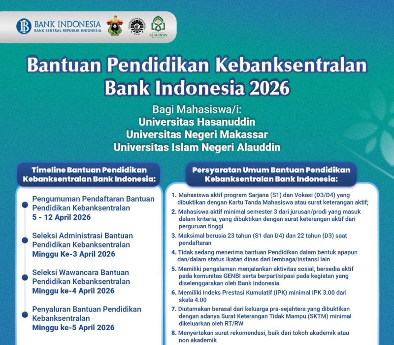 Pamflet Pendaftaran Beasiswa Bank Indonesia, (Foto: Int.)