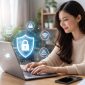 Ilustrasi Seorang Pengguna yang Berselancar di Internet dengan Perangkat Laptop, (Foto: Ai.)