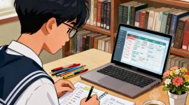 Ilustrasi Mahasiswa Menyusun Kembali Tugas Usai Libur Lebaran, (Foto: Ai.)