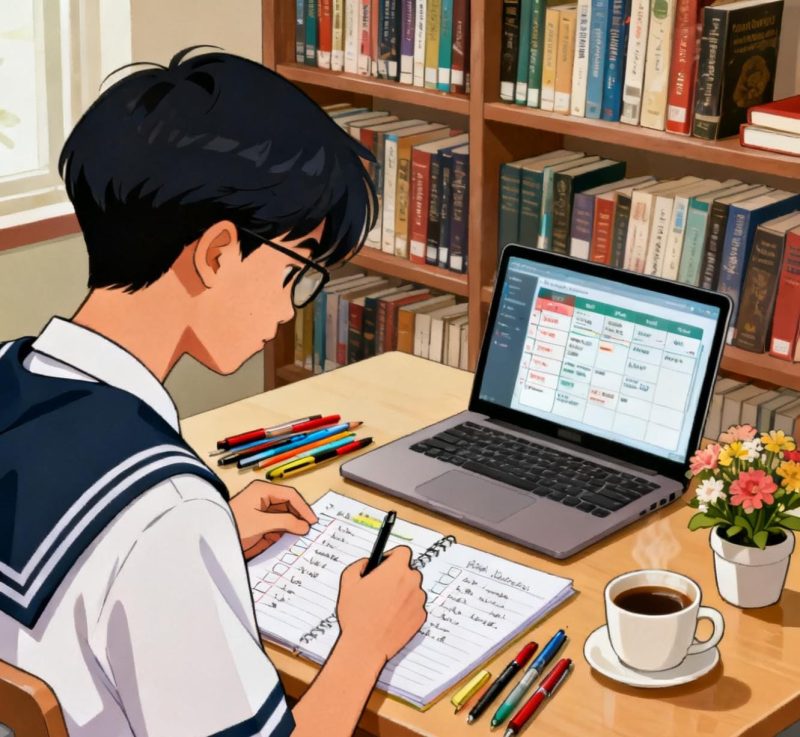 Ilustrasi Mahasiswa Menyusun Kembali Tugas Usai Libur Lebaran, (Foto: Ai.)