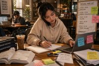 Ilustrasi Mahasiswa yang Menjalani Kuliah Sambil Bekerja, (Foto: Ai.)