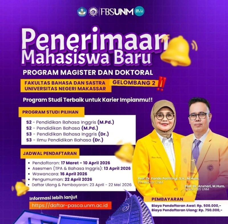 Potret Poster Penerimaan Mahasiswa Baru FBS Program Magister dan Doktoral, (Foto: Int.)