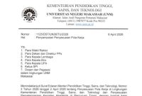 Surat Edaran Plt. Rektor UNM tentang Penyesuaian Pola Kerja di Lingkungan Universitas Negeri Makassar, (Foto: Ist.)
