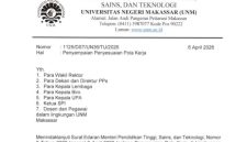 Surat Edaran Plt. Rektor UNM tentang Penyesuaian Pola Kerja di Lingkungan Universitas Negeri Makassar, (Foto: Ist.)