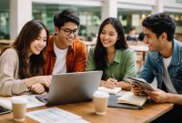 Potret Mahasiswa Berdiskusi Bersama Mengembangkan Skill Penting untuk Masa Depan Cerah dan Kompetitif, (Foto: AI.)