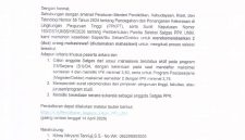 Surat Permohonan Pengiriman Utusan Peserta Seleksi Satgas PPK UNM, (Foto: Ist.)