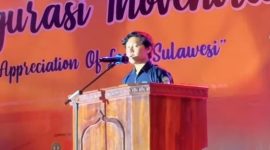 Potret Surandhika Ahyar saat Menyampaikan Sambutan di Kegiatan Expresi Expo Himawira FEB UNM, (Foto: Int.)