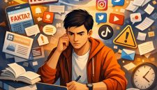 Ilustrasi Mahasiswa Menghadapi Banjir Informasi di Era Digital, (Foto: AI)