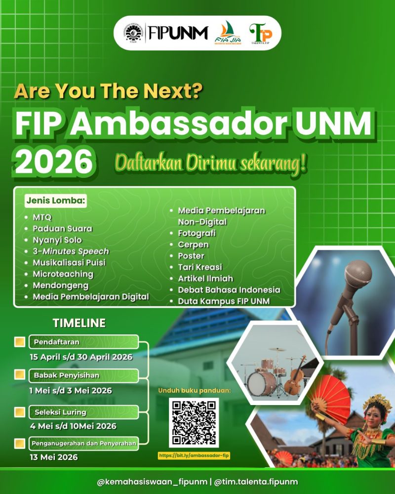 Pamflet FIP Ambassador UNM 2026, (Foto: Ist.)