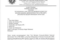 Surat Edaran tentang Pelaksanaan UTBK-SNBT UNM 2026, (Foto: Int)