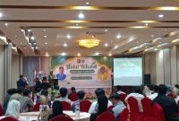 Potret Plt Rekto saat menyampaikan sambutan pada Halal Bihalal MR KAHMI UNM, (Foto: Yusri Saputra)