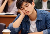 Ilustrasi Mahasiswa Mengantuk pada Saat Perkuliahan, (Foto: Int)
