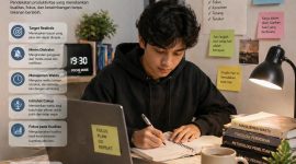 Ilustrasi mahasiswa menerapkan silent productivity, (Foto: AI).