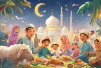 Ilustrasi Suasana saat Iduladha, (Foto: AI.)