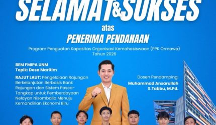 Cetak Sejarah, BEM FMIPA Lolos Pendanaan PPK Ormawa untuk Pertama kali