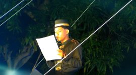 Potret Ranggas Yudistira saat Memberikan Laporan Pada Milad Aksara ke-17, (Foto: Int.)