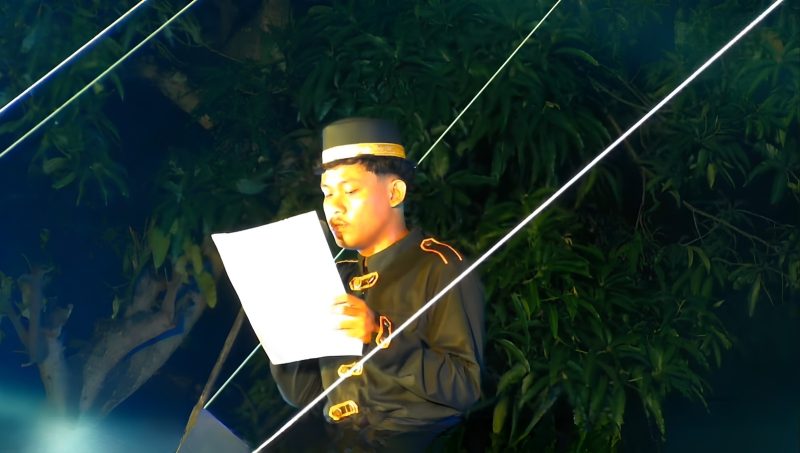 Potret Ranggas Yudistira saat Memberikan Laporan Pada Milad Aksara ke-17, (Foto: Int.)