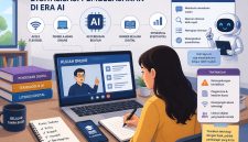 Ilustrasi Mahasiswa Memanfaatkan AI dalam Pembelajaran Digital, (Foto: AI)