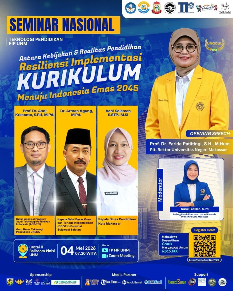 Pamflet Seminar Nasional TP FIP UNM 2026, (Foto: Ist.)