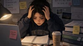Ilustrasi Mahasiswa Stress (Foto: AI)